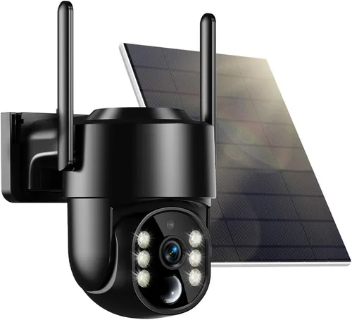 Cámaras de seguridad solares inalámbricas para exteriores, cámaras de 5G y 2.4 GHz para seguridad del hogar, cámara solar 2K para exteriores, visión
