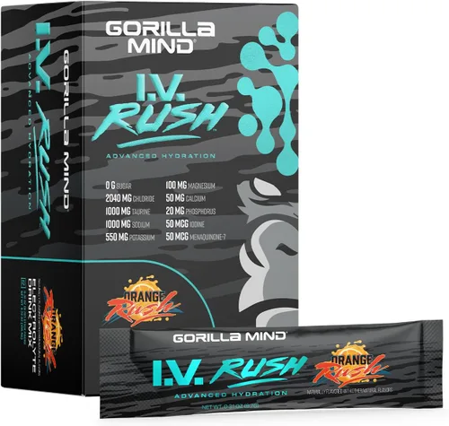 Miniatura 6 de Gorilla Mind I.V. Rush™ Mezcla de bebidas con electrolitos - 3,760 mg de electrolitos, sin azúcar, sin edulcorantes artificiales Polvo