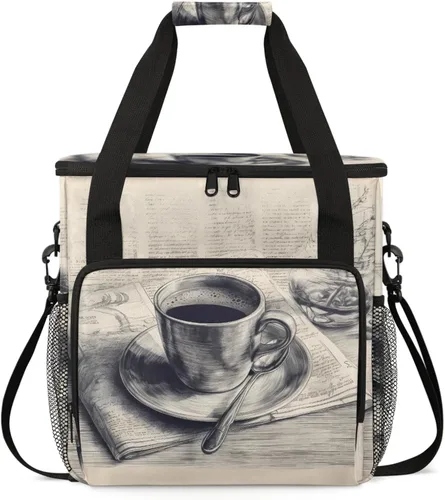 Miniatura 8 de Bolsa de viaje para cafetera Keurig K-Mini/K-Mini Plus con aislamiento impermeable con bolsillos para K-Cup portátil de una sola porción