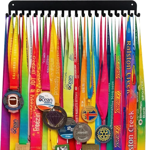 Miniatura 13 de Medal Hanger Display - She Believed She Could She Did - Personalized Medal Holder for Sport Race Runner Sturdy Steel Metal Plaque Over 63 Medals