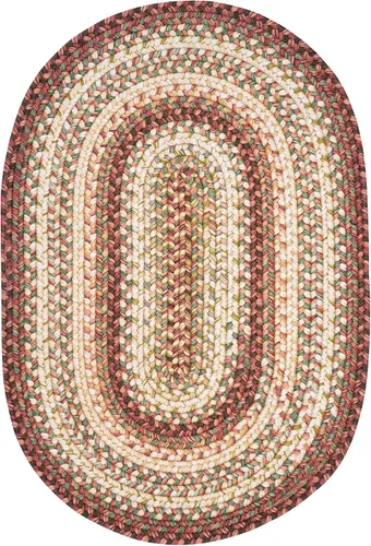 Miniatura 8 de Homespice Barcelona - Alfombras trenzadas ovaladas multicolor de 4 x 6 pies, alfombras coloridas de estilo rústico para dormitorio y sala de estar