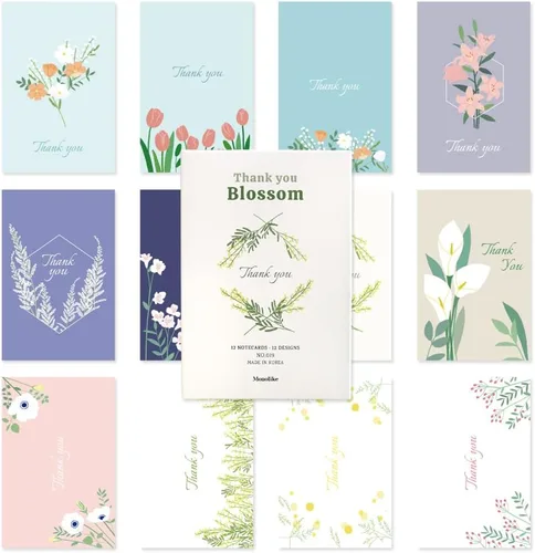 Miniatura 23 de Monolike Flower for you Tarjetas individuales - Mezcla de 24 paquetes, encantadoras 24 tarjetas individuales Flor para ti 24p