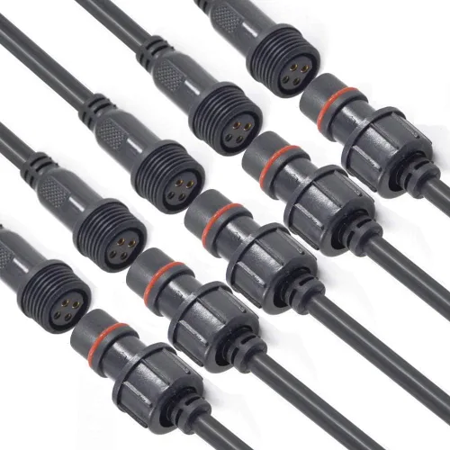Miniatura 7 de Conectores Impermeables de 2 Cables, 12AWG Enchufe Conector LED Macho Hembra con Conectores Impermeables de 2 Pines, Cable de Extensión IP68 de 25CM