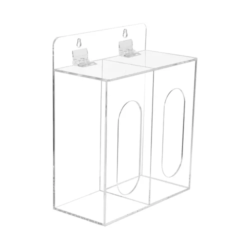 Miniatura 5 de Dispensador de mascarillas acrílicas y guantes con tapa, dispensador doble de montaje en pared para máscara facial, redecilla, cubierta de zapatos