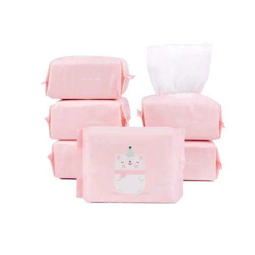 Toallitas secas para bebés, 100% algodón, pañuelos de algodón de limpieza seca, piel sensible del bebé, cuidado de la piel del bebé, 7.9 x 4.7