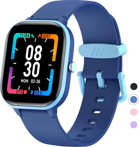 Miniatura 10 de Reloj de seguimiento de actividad física para niños, reloj inteligente impermeable IP68 con 19 modos deportivos, podómetro, monitor de frecuencia