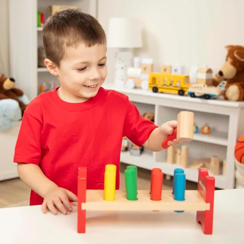 Miniatura 2 de Melissa & Doug Juguete de madera con martillo Pound-A-Peg de lujo certificado FSC