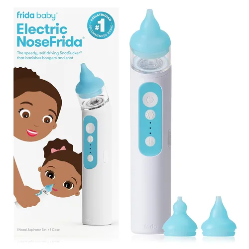 Frida Baby Aspirador Nasal Eléctrico NoseFrida para Bebé, Succionador de Nariz para Bebé y Niño Pequeño, Aspirador Nasal Mejorado para Congestión +