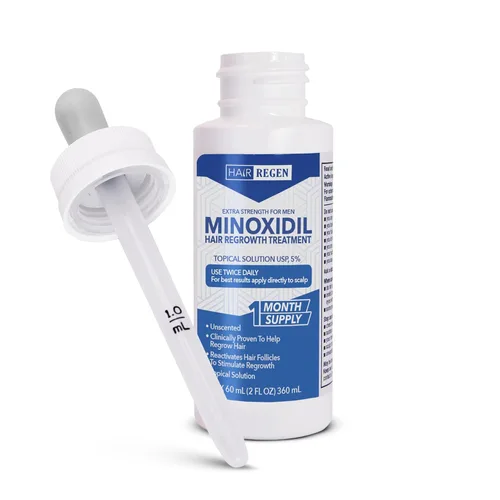 Miniatura 2 de Hair Regen Liquid Minoxidil Men 5% Percent - Solución Tópica Avanzada de Fuerza Extra para Gotas de Suero de Recrecimiento - Tratamiento