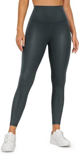 CRZ YOGA Butterluxe - Leggings de piel sintética mate para mujer de 25 a 28 pulgadas, cintura alta, elásticos, pantalones de cuero al tobillo