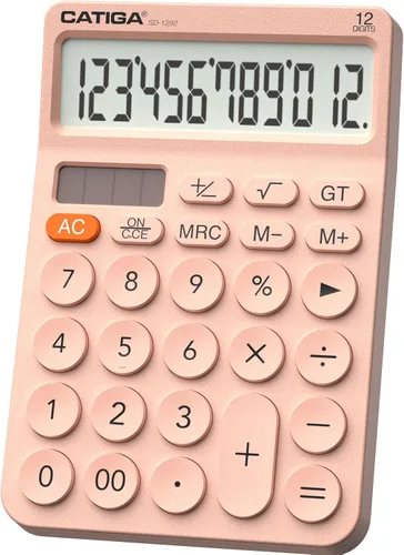 Miniatura 18 de CATIGA Calculadora de escritorio de 12 dígitos Calculadora de escritorio básica con pantalla LCD grande, botones grandes, 4 funciones, energía solar