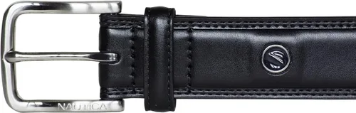 Miniatura 2 de Nautica Men's Logo Inlay Ornament Double Stitch Leather Belt