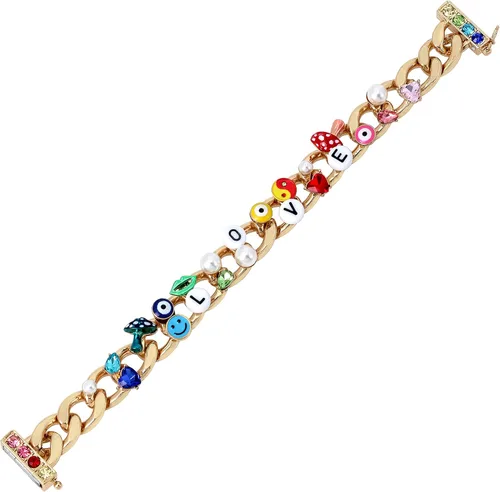 Miniatura 2 de Betsey Johnson Pulsera Love Link Metal Vidrio Sin gemas