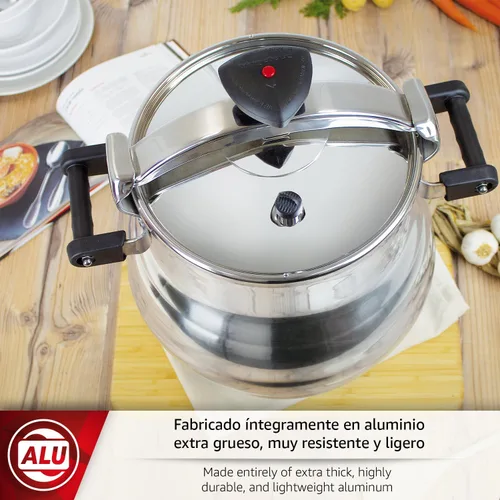 Miniatura 2 de Magefesa Alustar - Olla a presión de aluminio de 23.2 cuartos de galón, construcción extragruesa, base de termodifusión, 3 sistemas de seguridad