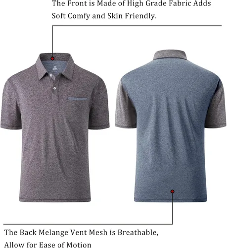Miniatura 24 de V VALANCH Polo de golf de manga corta para hombre, estilo casual, con cuello que absorbe la humedad