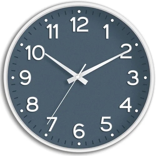 Miniatura 22 de Roymnie Reloj de pared verde, 10 pulgadas, silencioso, funciona con pilas, moderno reloj analógico sin tictac, decorativo para cocina, dormitorio