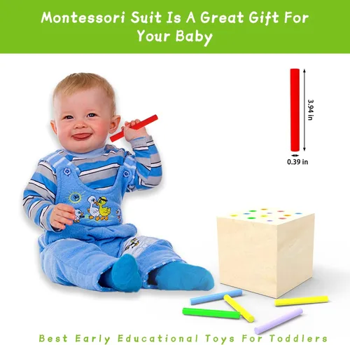 Miniatura 5 de Kit de juego de madera Montessori 4 en 1 para niños de más de 1 año, juegos de cosecha de zanahorias, caja de monedas para bebés, juguetes