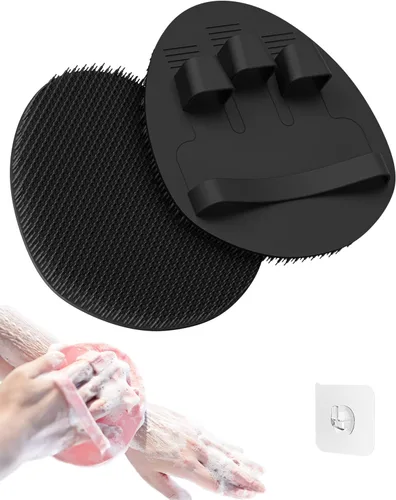 Manmihealth Cepillo de ducha de silicona suave, cepillo corporal y facial de súper espuma, guante de limpieza exfoliante suave para bebé, pieles