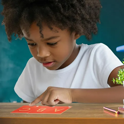 Miniatura 3 de Didax - Letras de papel de lija mayúsculas – 28 tarjetas táctiles del alfabeto para los grados de prekínder a 1er – Recursos educativos para jóvenes
