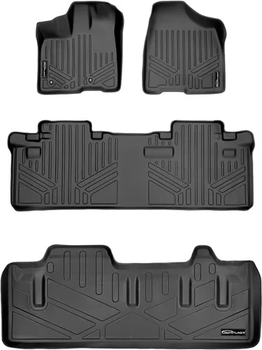 Miniatura 32 de SMARTLINER Alfombrilla de suelo para maletero de carga para todo tipo de clima, detrás de la segunda fila para Toyota Sienna 2011-2012