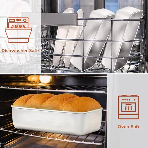 Miniatura 4 de Onader Molde para pan para hornear, sartén profunda de acero inoxidable de 9 x 5 pulgadas