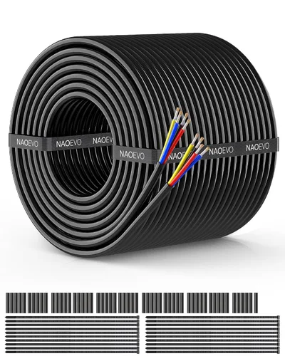Miniatura 24 de NAOEVO Cable eléctrico de calibre 10, 2 conductores, cable de PVC trenzado de 10 AWG, bajo voltaje de 12 V/cobre estañado/cable flexible