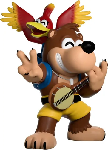 Youtooz Figura de vinilo de Banjo Kazooie, figura de acción de 4.5 pulgadas, Banjo el oso con su amigo Kazooie The Red Bird – Colección de figuras