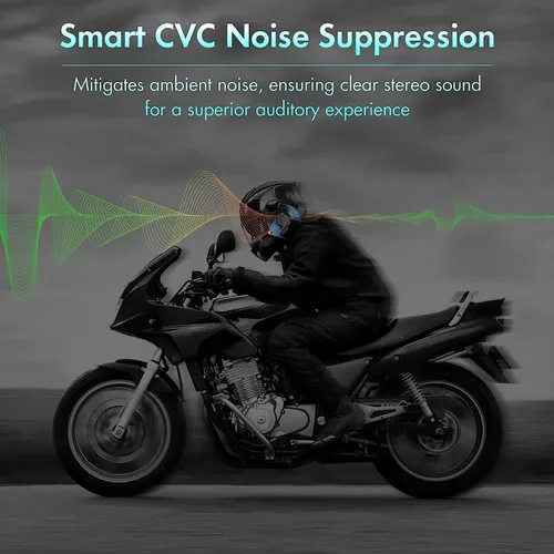 Miniatura 6 de Casco de motocicleta, auriculares Bluetooth, sistema de comunicación de casco B2X, intercomunicador Bluetooth de motocicleta con cancelación