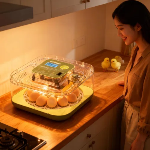 Ovatt Incubadora de 12 huevos con pantalla LED, control automático de temperatura y humedad, y girador automático de huevos para huevos de pollo,
