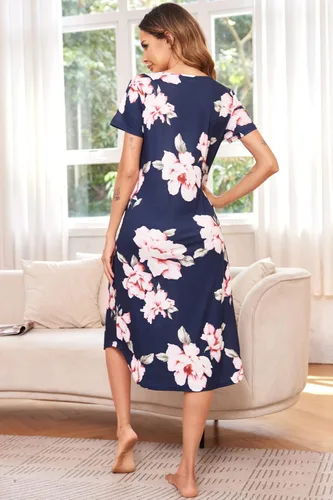 Miniatura 5 de Ekouaer Camisón de maternidad para mujer para hospital, embarazo, camisones largos para lactancia materna