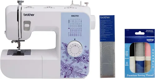 Miniatura 17 de Máquina de coser Brother XM2701 liviana, con todas las funciones, con 27 puntos, función automática para hacer ojales en 1 paso, 6 pies de costura