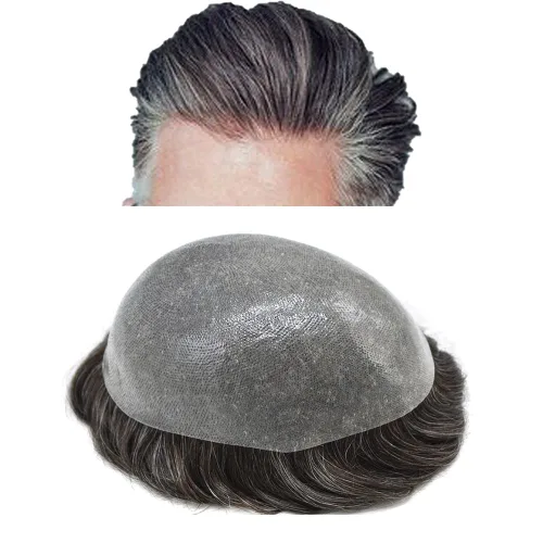 Miniatura 8 de Toupee - Piezas de cabello humano para hombre, 0.005 in, duradero, de polietileno, para hombres, sistema de cabello, unidades de repuesto