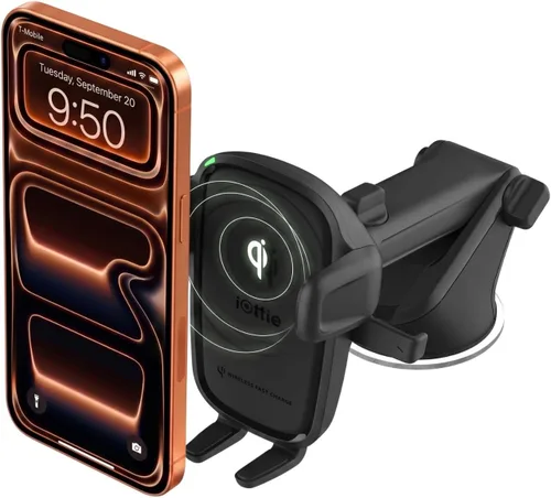 iOttie Cargador de Coche Easy One Touch Inalámbrico 2 Qi Soporte de Tablero para iPhone, Samsung Galaxy, Huawei, LG, Smartphones