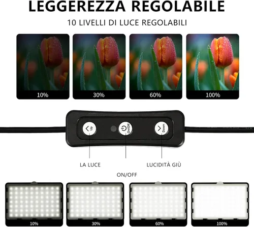 Miniatura 2 de Kit de iluminación de video fotográfico, luces LED de transmisión de estudio con 70 cuentas y filtro de color para cámara, foto, escritorio