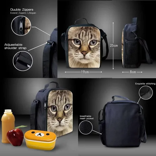 Miniatura 7 de ZFRXIGN Lonchera de lobo para niños y niños, bolsa de almuerzo aislada, bolsa térmica Bento, bolsa de almuerzo para niños y adultos, picnic