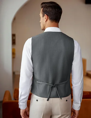 Miniatura 7 de COOFANDY Chaleco de traje de negocios para hombre, chaleco de vestir ajustado, chaleco de boda