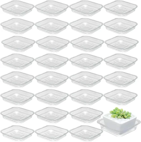 Miniatura 8 de Paquete de 30 platillos de plantas para interiores, bandejas de plantas de 4 pulgadas para macetas, bandejas de plástico para plantas, bandejas