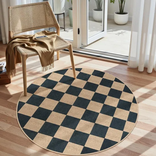 Miniatura 14 de Lahome Alfombra de yute a cuadros fácil 2'x3', alfombra pequeña para entrada, antideslizante, alfombra para la puerta delantera de la cocina
