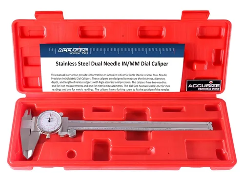 Accusize Industrial Tools Pinza de esfera de precisión de doble aguja de acero inoxidable de 8 pulgadas por 0.001 pulgadas por 0.001 pulgadas,