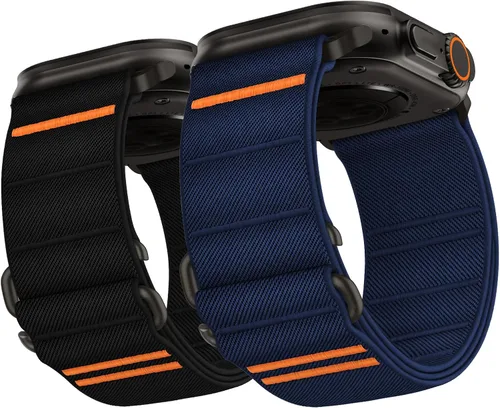 Miniatura 13 de Suitisbest Paquete de 2 correas deportivas compatibles con Apple Watch Ultra de 49mm 46mm 45mm 44mm 42mm 41mm 40mm 38mm, correa deportiva elástica