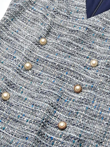 Miniatura 3 de Karl Lagerfeld Paris Vestido sin mangas de tweed multicolor para mujer