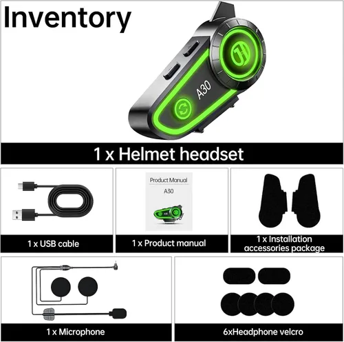 Miniatura 7 de Auriculares Bluetooth para Motocicleta con Cancelación de Ruido, Casco Bluetooth con Bluetooth 5.3 Integrado y Adecuado para la Mayoría de Cascos