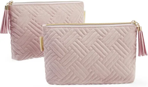 Miniatura 13 de BAGSMART Pequeña bolsa de maquillaje, neceser portátil esponjoso con cierre de cremallera con encanto, organizador de viaje resistente al agua