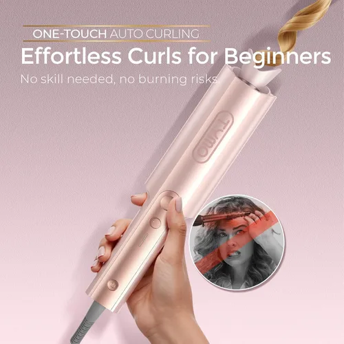 Miniatura 2 de TYMO CurlPro Plus - Rizador giratorio automático, varita rizadora de barril largo mejorada para cabello largo, rizador de pelo de cerámica