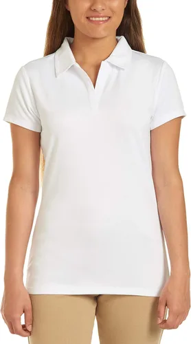 IZOD Camisa polo de manga corta para mujer, cierre de botón, material de rendimiento que absorbe la humedad y resistente a la decoloración