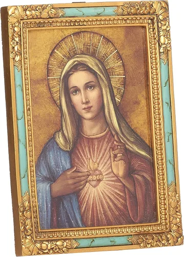 Joseph's Studio by Roman - Colección, icono de corazón inmaculado de 7.25 pulgadas de alto, hecho de resina, alto nivel de artesanía y atención al