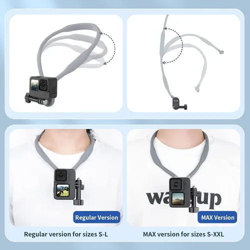 Miniatura 3 de TELESIN Plus Soporte magnético para el cuello con soporte para teléfono, collar con correa para el pecho, cabeza POV para GoPro 12 11 10 9 8