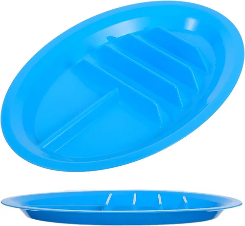 Miniatura 7 de 10 platos de plástico para tacos para fiestas, platos de tacos de plástico con divisores, soporte grande para tacos con 2 áreas de inmersión