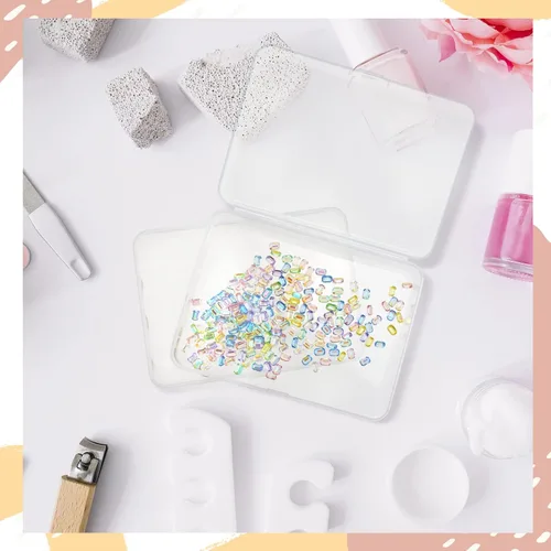Miniatura 4 de Paquete de 6 Contenedores de Almacenamiento de Plástico Transparente Rectangulares Pequeños Caja Estuche con Tapa con Bisagras Organizador