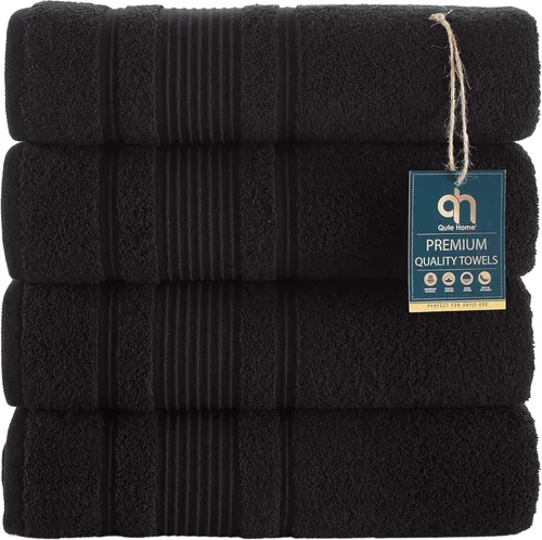 Juego de 4 toallas de baño, 100% algodón turco prémium, toallas turcas de alta calidad para baño, de secado rápido, suaves y absorbentes, incluye 4